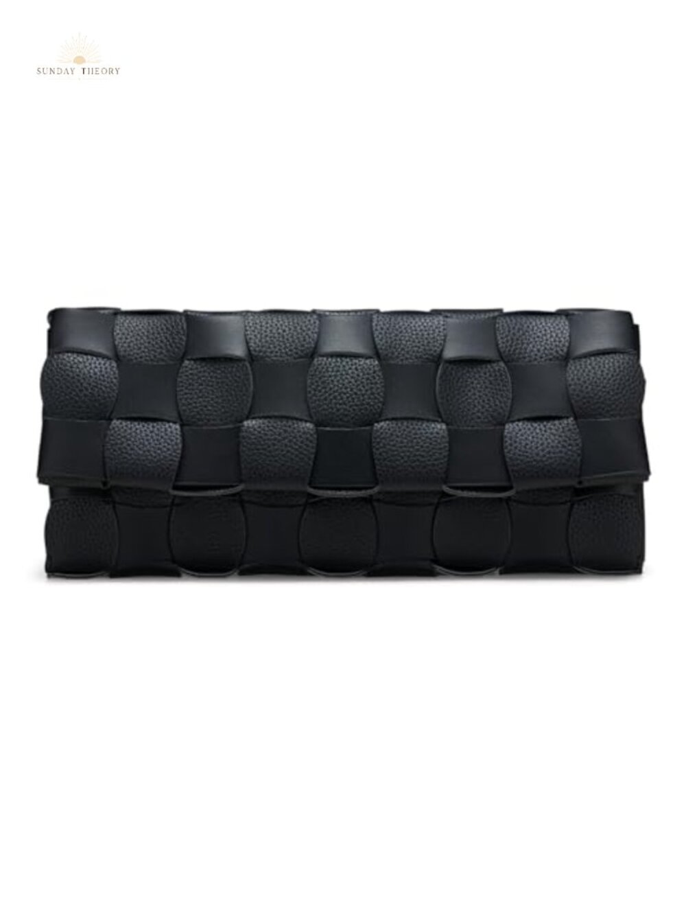 Woven Clutch Purse Vegan Leather Evening Bag Detachable Chain Shoulder Handbag